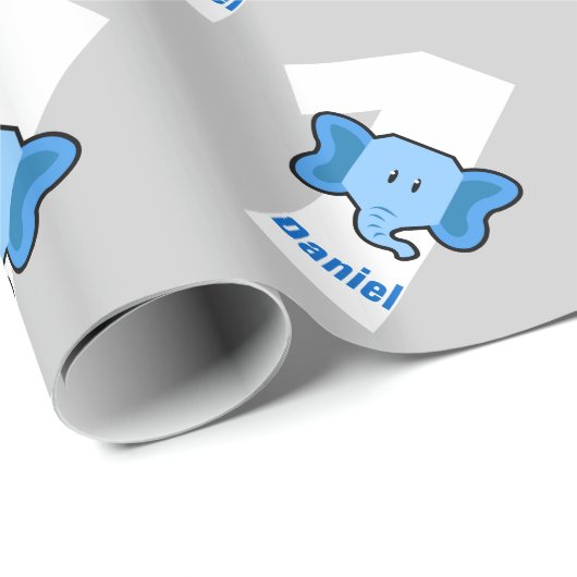 1e verjaardag ELEPHANT Jaar Oude Naam van de Douan Cadeaupapier (Rol Hoek)