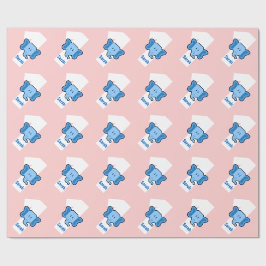 1e verjaardag ELEPHANT Jaar Oude Naam van het Doua Cadeaupapier (Vlak)