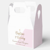 1e verjaardag en doop Roze baby Meisje Bedankdoosjes (Geopend)