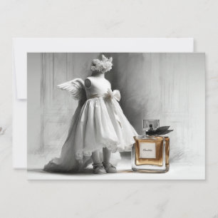 1e verjaardag engel jurk & parfum kunst kaart