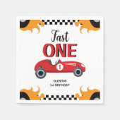 1e verjaardag Fast One Racing Car Party Servet (Voorkant)