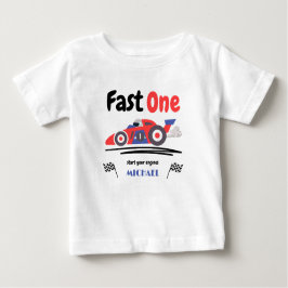 1e verjaardag Fast One Red Blue Race Car