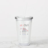 1e verjaardag Fast One Red Blue Race Car Acryl Drinkbeker (Achterkant)