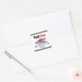 1e verjaardag Fast One Red Blue Race Car Vierkante Sticker (Envelop)