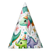 1e Verjaardag Feest Dinosaurus Boy Kinder Feesthoedjes (Voorkant)