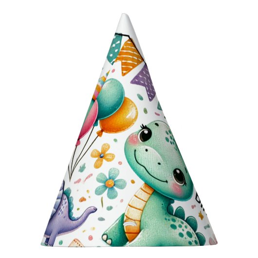 1e Verjaardag Feest Dinosaurus Boy Kinder Feesthoedjes (Rechts)