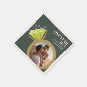 1e verjaardag feest peridot ring foto groen servet (Hoek)