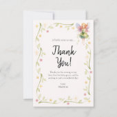 1e verjaardag Floral Fairy Flat Dank u kaart (Voorkant)