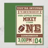 1e verjaardag  Football uitnodiging (Voorkant / Achterkant)