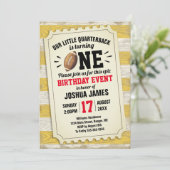 1e verjaardag Football van de Sport Ticket Rustic  Kaart (Staand voorkant)