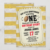 1e verjaardag Football van de Sport Ticket Rustic  Kaart (Voorkant / Achterkant)