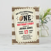 1e verjaardag Football van de Sport Ticket Rustic  Kaart (Staand voorkant)