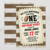 1e verjaardag Football van de Sport Ticket Rustic  Kaart (Voorkant / Achterkant)