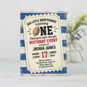 1e verjaardag Football van de Sport Ticket Rustisc Kaart (Staand voorkant)