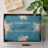 1e verjaardag Foto Collage Blauwgroen Blue Yellow  Tissuepapier (Geschenk)