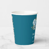 1e verjaardag Foto Collage Blue Yellow Flower Blau Papieren Bekers (Links)