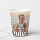 1e verjaardag foto - een papieren bekers (Achterkant)