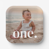 1e verjaardag foto - een papieren bordje (Voorkant)