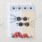 1e verjaardag foto ladybugs blauw bruin kaart (Achterkant)