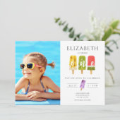 1e verjaardag foto verjaardagsfeestje kaart (Staand voorkant)