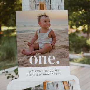 1e Verjaardag Foto Welkomstbord Poster