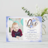 1e verjaardag fotofeest kaart (Staand voorkant)