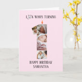 1e verjaardag fotokaart kaart (Gele Bloem)