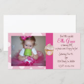 1e verjaardag Fotokaart uitnodigen (Voorkant / Achterkant)