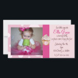 1e verjaardag Fotokaart uitnodigen<br><div class="desc">fotokaartuitnodiging voor de eerste verjaardag van je cakje</div>