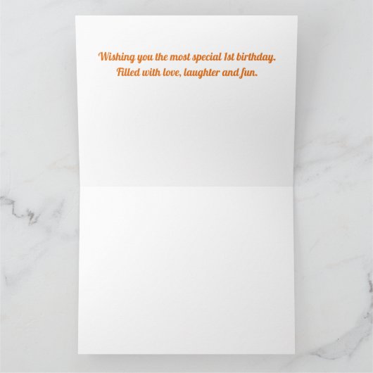 1e verjaardag Fox Bedankkaart (Binnen)