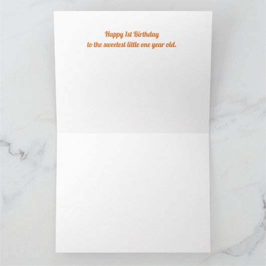 1e verjaardag Fox Kaart (Binnen)