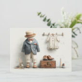 1e verjaardag Frans kunstenaar baby pak schilderst Kaart (Staand voorkant)