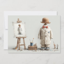 1e verjaardag Franse kunstenaar Baby Suit Paint St Kaart