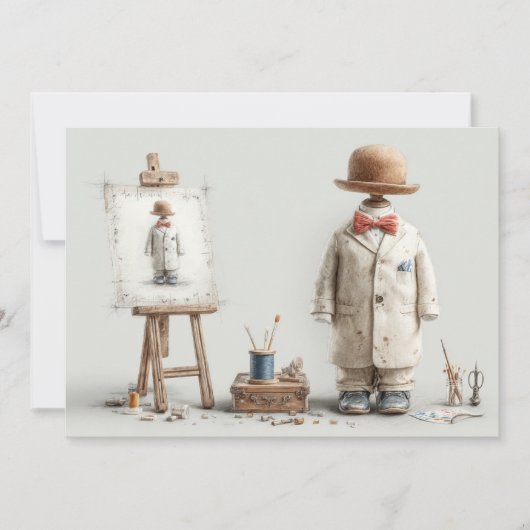 1e verjaardag Franse kunstenaar Baby Suit Paint St Kaart (Voorkant)