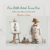 1e verjaardag Franse kunstenaar Baby Suit Paint St Kaart (Voorkant / Achterkant)