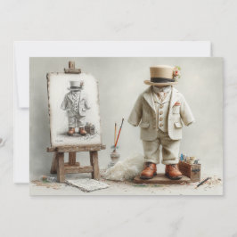 1e verjaardag Franse kunstenaar Baby Suit Paint St Kaart