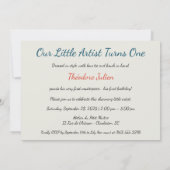 1e verjaardag Franse kunstenaar Baby Suit Paint St Kaart (Achterkant)