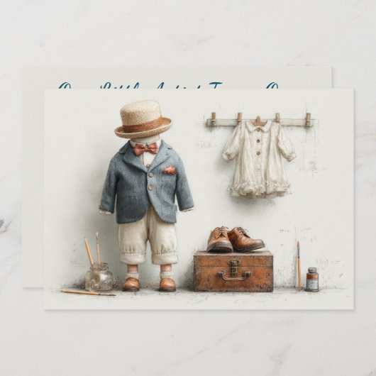 1e verjaardag Franse kunstenaar Baby Suit Paint St Kaart (Voorkant / Achterkant)