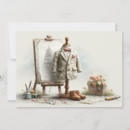 1e verjaardag Franse kunstenaar Baby Suit Paint St Kaart