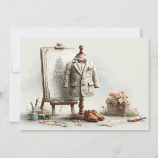 1e verjaardag Franse kunstenaar Baby Suit Paint St Kaart (Voorkant)