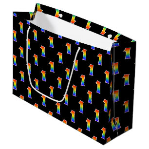 1e verjaardag: Fun Rainbow Event Nummer 1 Patroon Groot Cadeauzakje