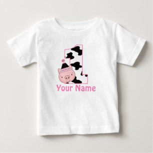 1e Verjaardag Gepersonaliseerd Kleine Piggy Shirt