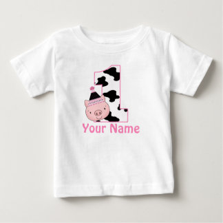 1e Verjaardag Gepersonaliseerd Kleine Piggy Shirt