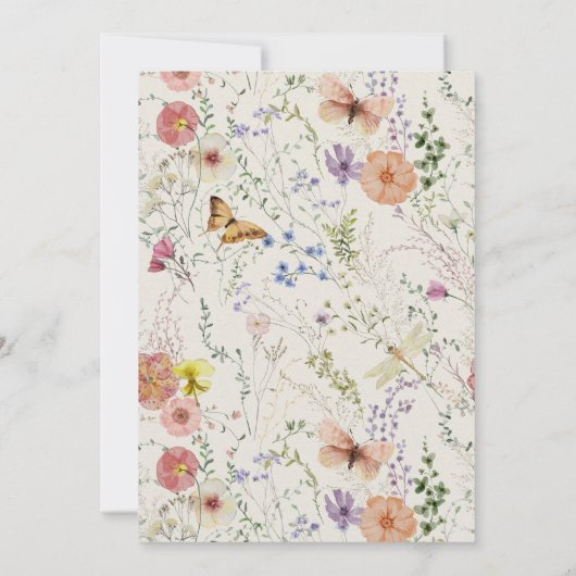 1e verjaardag geperste bloemen wordt één kaart (Achterkant)