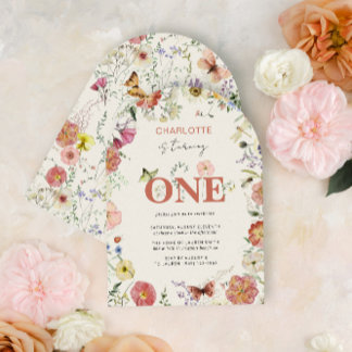 1e verjaardag geperste bloemen wordt één kaart