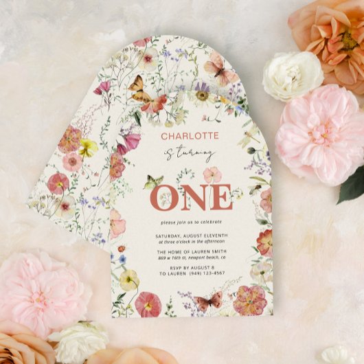 1e verjaardag geperste bloemen wordt één kaart