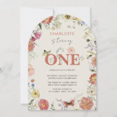 1e verjaardag geperste bloemen wordt één kaart (Voorkant)