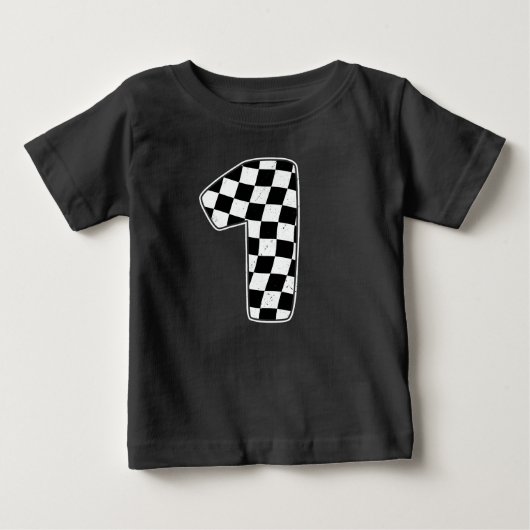 1e Verjaardag Geruite Nummer 1 Auto Racing Vlag (Voorkant)