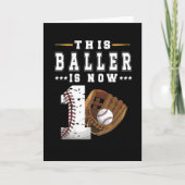 1e verjaardag: Gift Baseball Player 1 jaar oude jo Kaart (Voorkant)