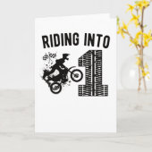 1e verjaardag: Gift Dirt Bike 1 jaar oude motocros Kaart (Gele Bloem)